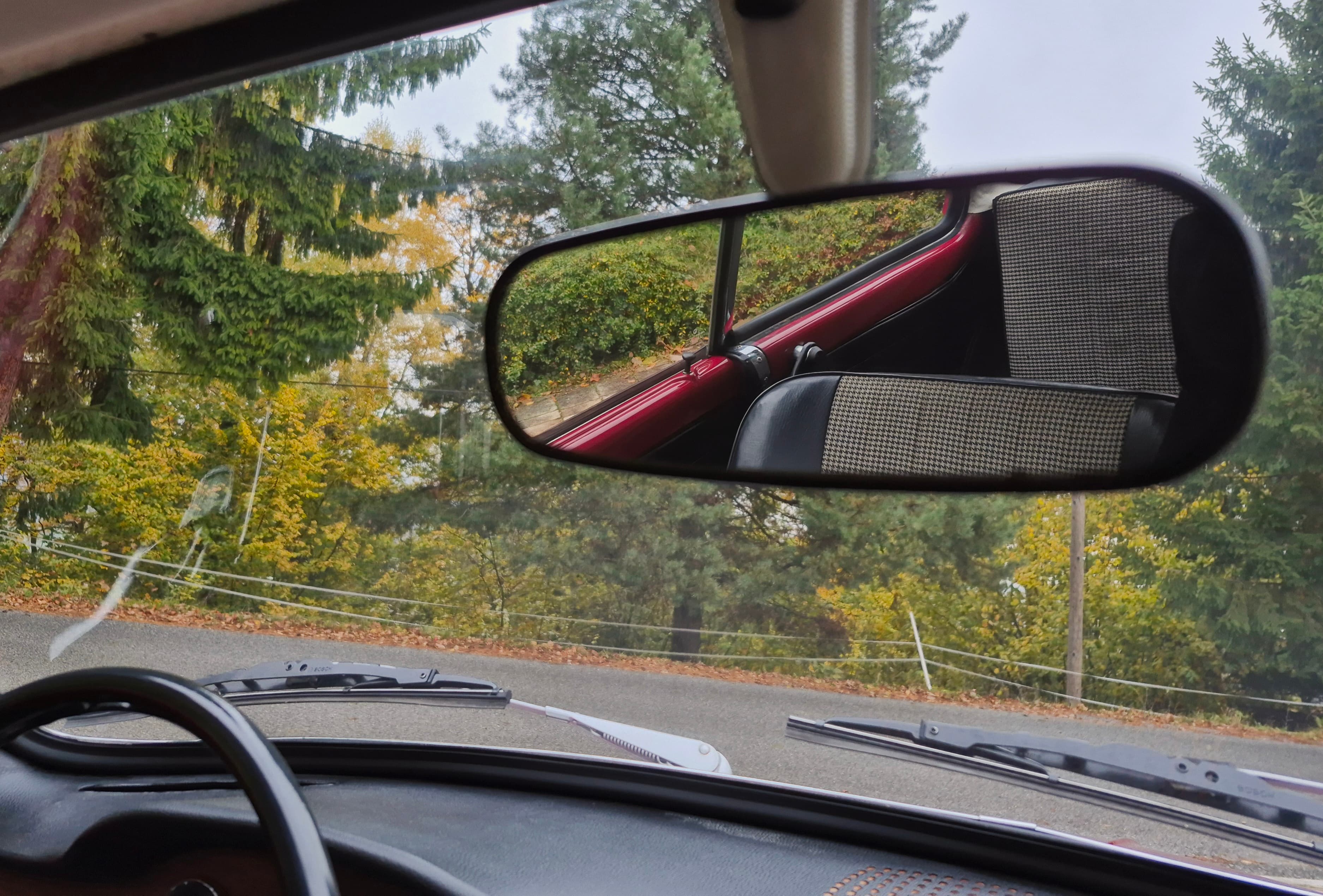 Stunning VW Karmann Ghia Coupe in cherry red with original equipment.