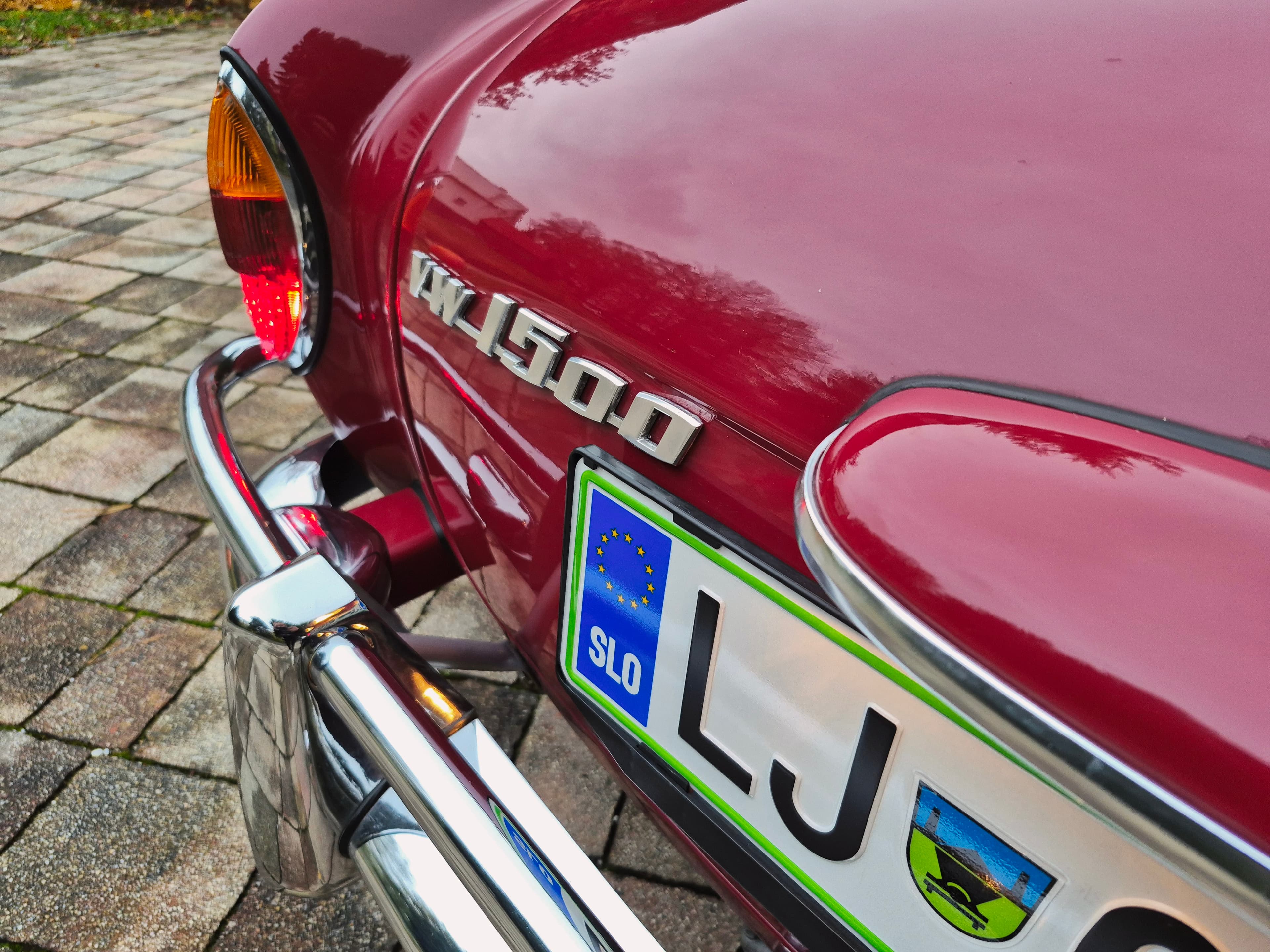 Stunning VW Karmann Ghia Coupe in cherry red with original equipment.