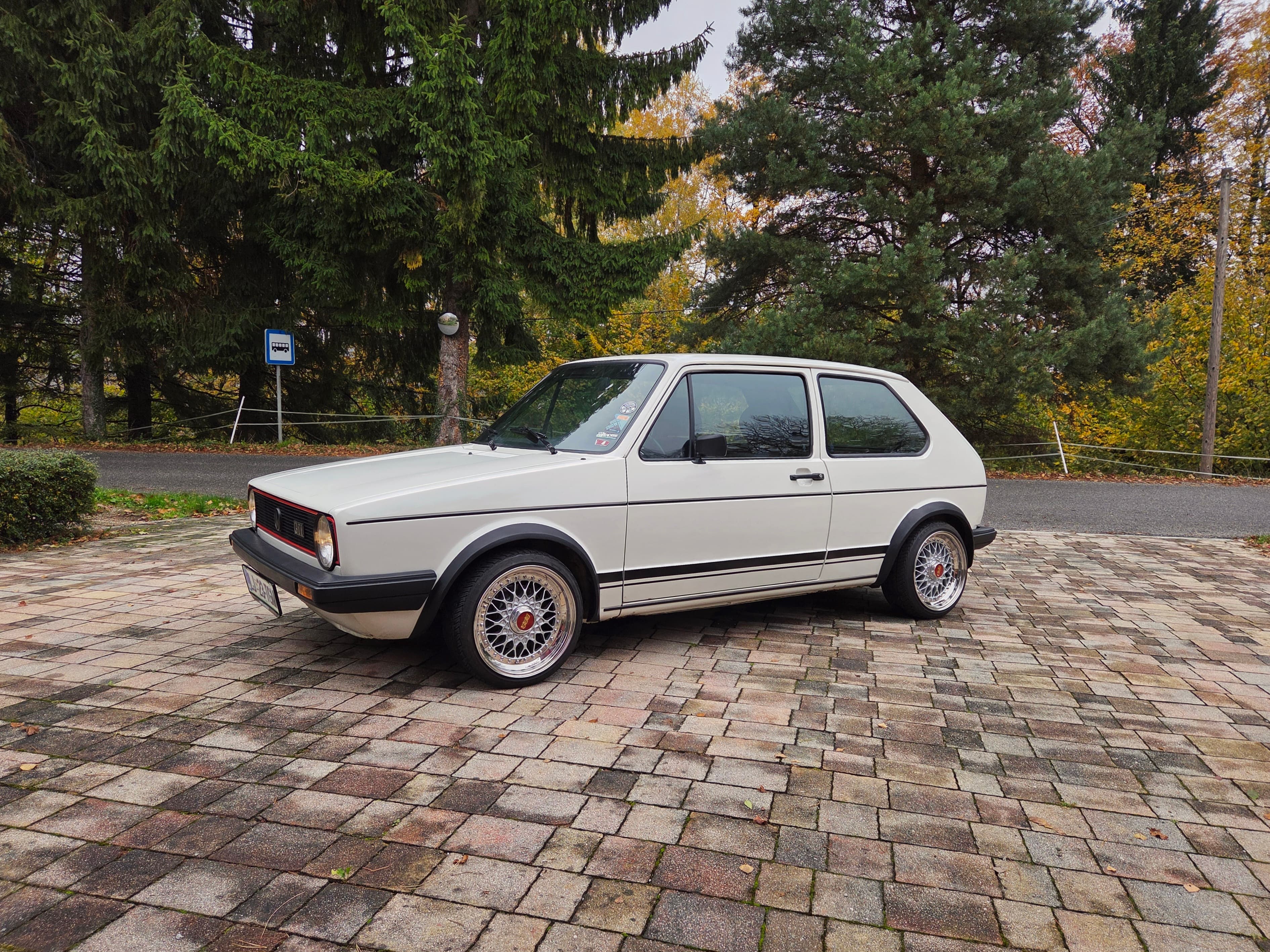 Classic VW Golf 1 GTI in Alpine White with sport wheels