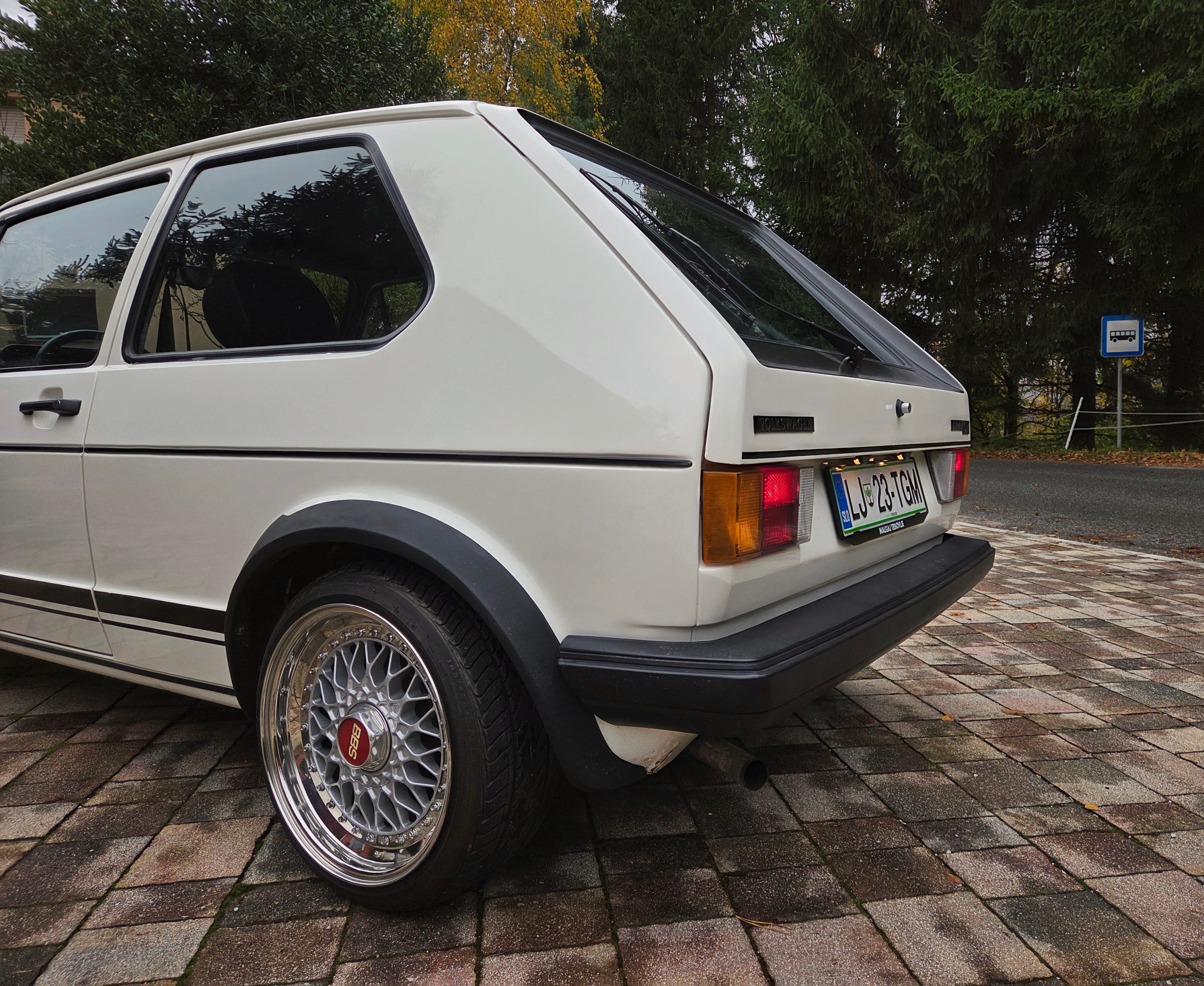 Classic VW Golf 1 GTI in Alpine White with sport wheels