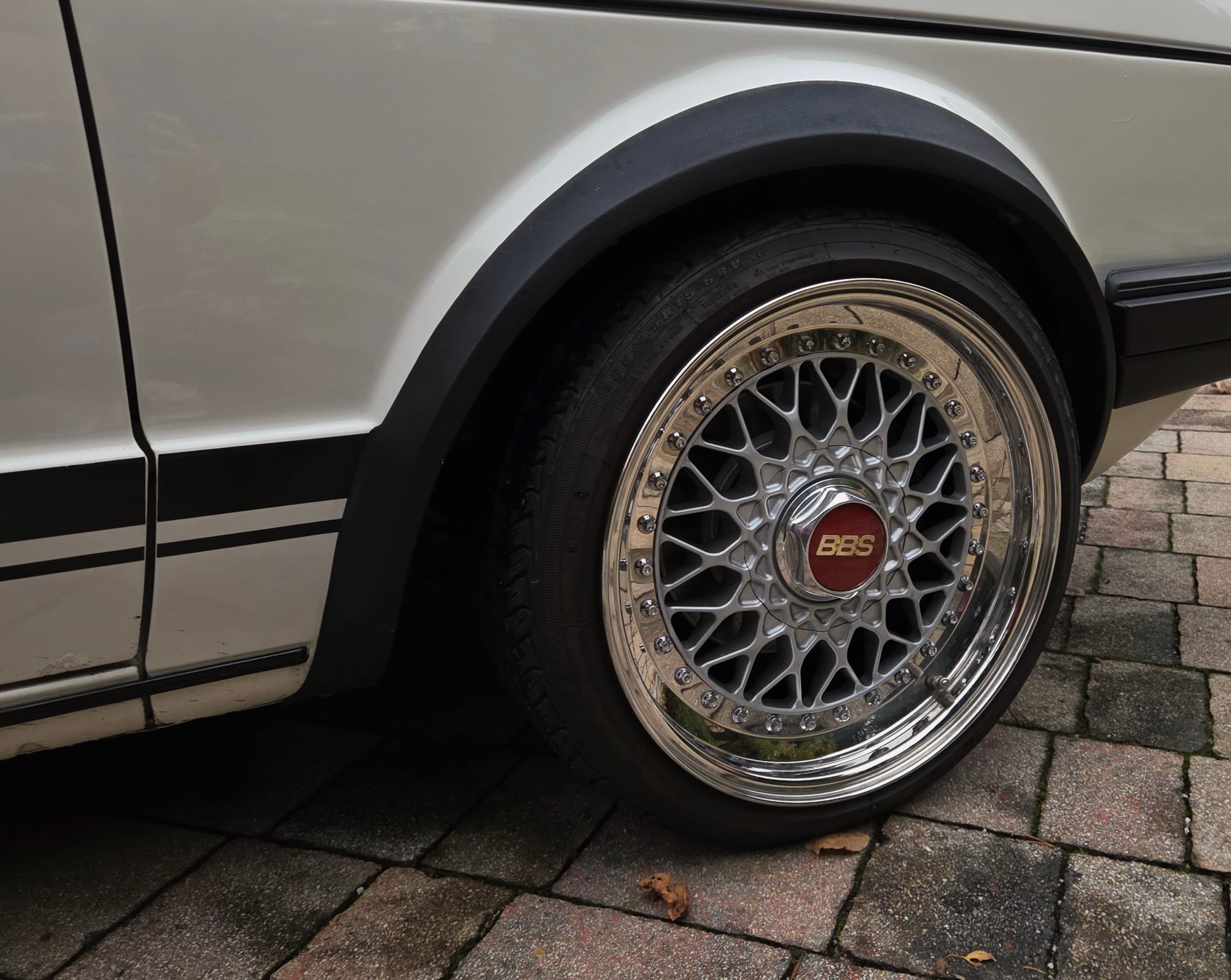 Classic VW Golf 1 GTI in Alpine White with sport wheels