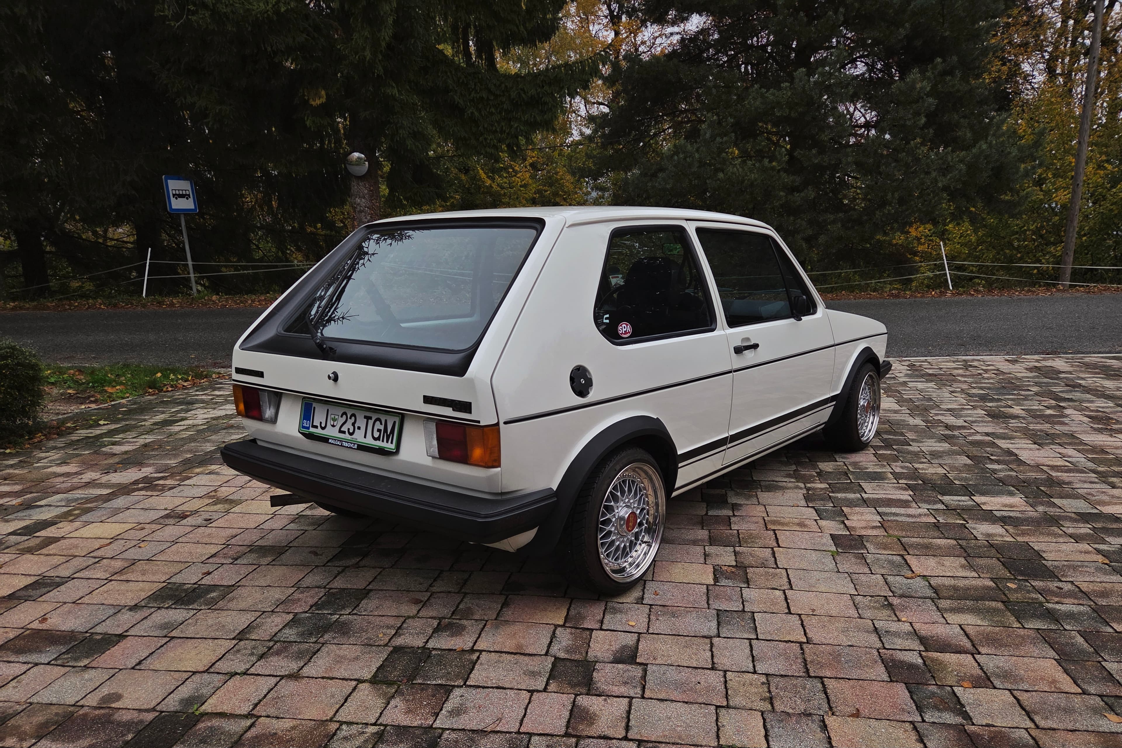 Classic VW Golf 1 GTI in Alpine White with sport wheels