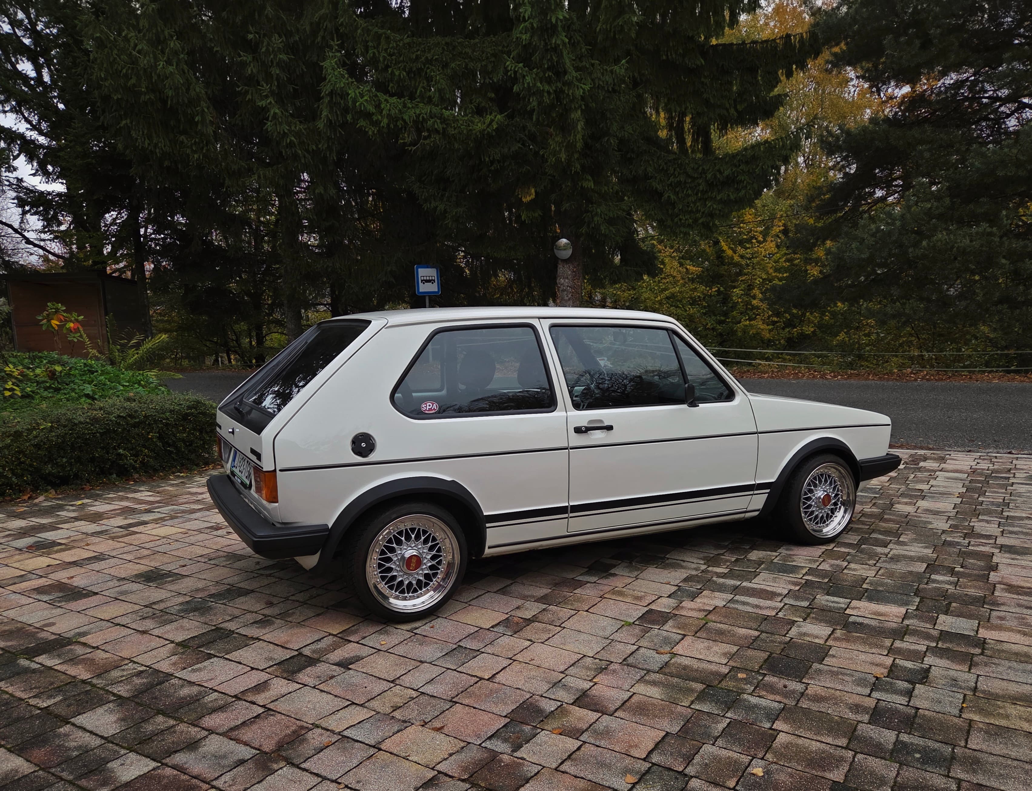 Classic VW Golf 1 GTI in Alpine White with sport wheels